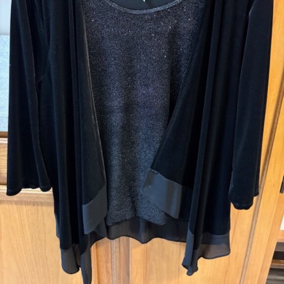 NEW BEAUTIFUL NY COLLECTION WOMAN ONE PIECE SPARKLINGTANK/VELVET LINED JACKET 2X - Picture 2 of 6